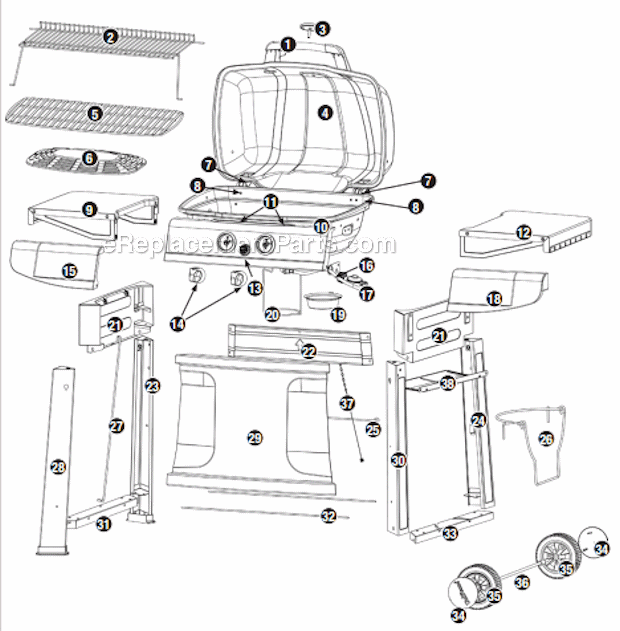 Uniflame GBC820WC-C Outdoor LP Gas Barbeque Grill Page A Diagram