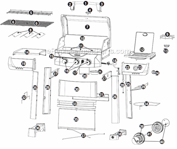 Uniflame GBC831WB Outdoor LP Gas Barbeque Grill Page A Diagram