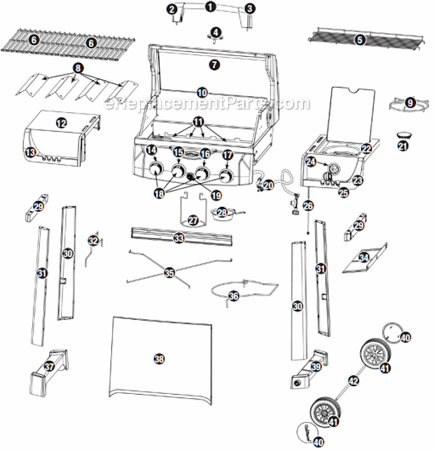 Uniflame GBC983W-C Outdoor LP Gas Barbeque Grill Page A Diagram