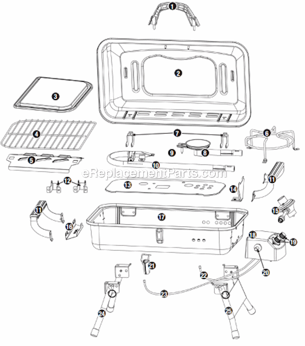 Uniflame GBT1030 Outdoor LP Gas Barbeque Grill Page A Diagram