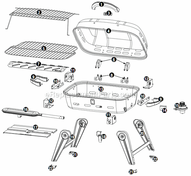 Uniflame GBT1311W-C Outdoor LP Gas Barbeque Grill Page A Diagram