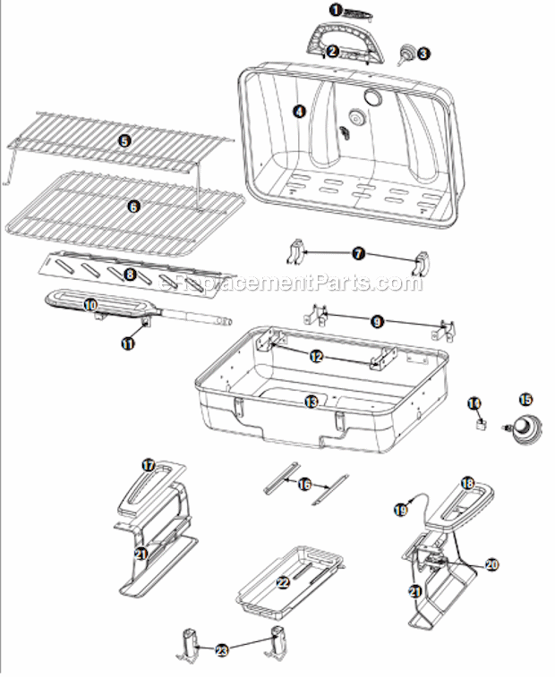 Uniflame GBT830L Outdoor LP Gas Barbeque Grill Page A Diagram