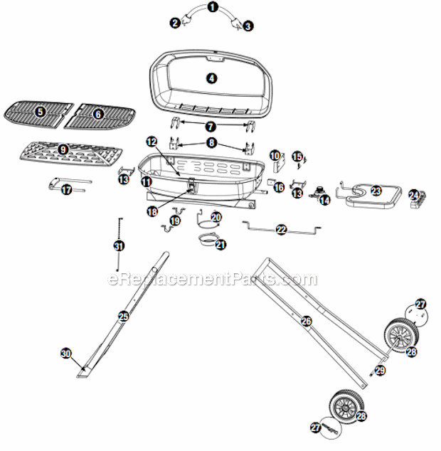 Uniflame GTC1205B Outdoor LP Gas Barbeque Grill Page A Diagram
