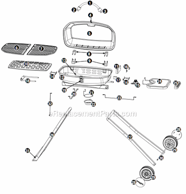 Uniflame GTC1205WHL Outdoor LP Gas Barbeque Grill Page A Diagram