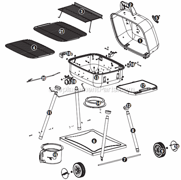 Uniflame NPC1924P Outdoor Charcoal Barbeque Grill Page A Diagram