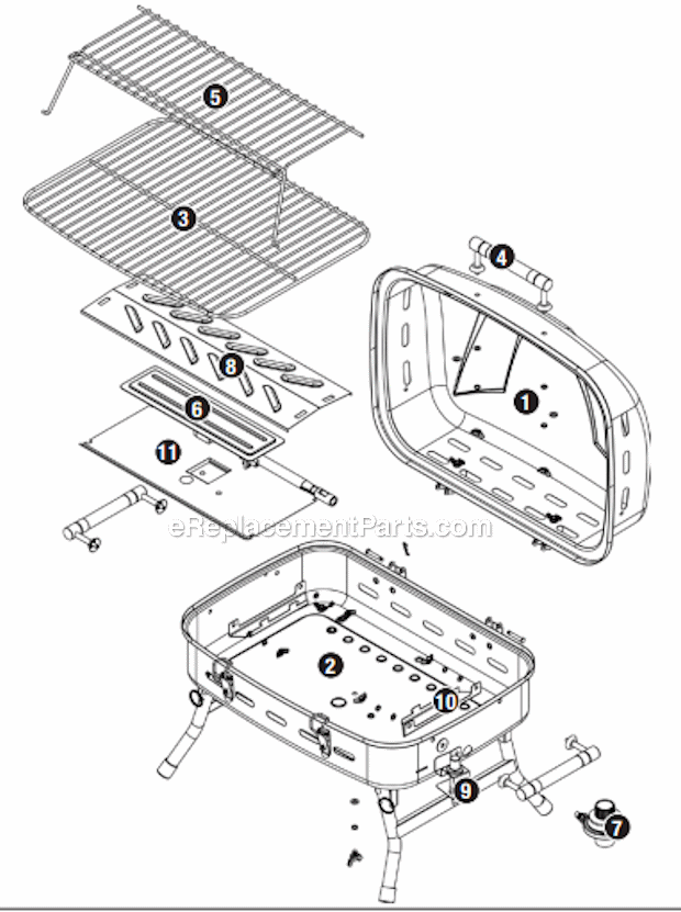 Uniflame NPG2301-C Outdoor LP Gas Barbeque Grill Page A Diagram