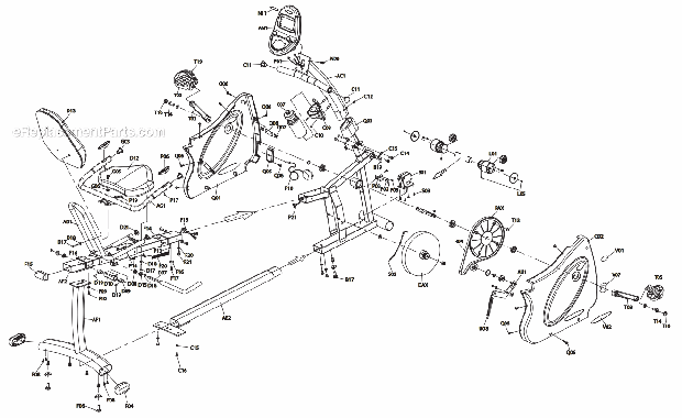 Vision Fitness R1500 (RB109)(2007) Bike - Recumbent Page A Diagram