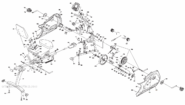 Vision Fitness R2000 (RB55D)(2005) Bike - Recumbent Page A Diagram