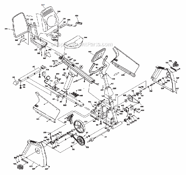 Vision Fitness R2600HRC (RB35)(1998-2000) Bike - Recumbent Page A Diagram
