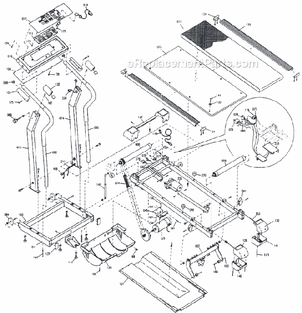 Vision Fitness T8100 (1998-2000) Treadmill - Folding Page A Diagram
