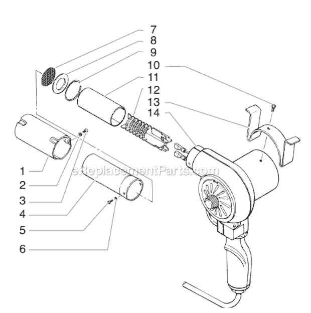 Wagner HT 775 (0283739) Heat Gun Page A Diagram
