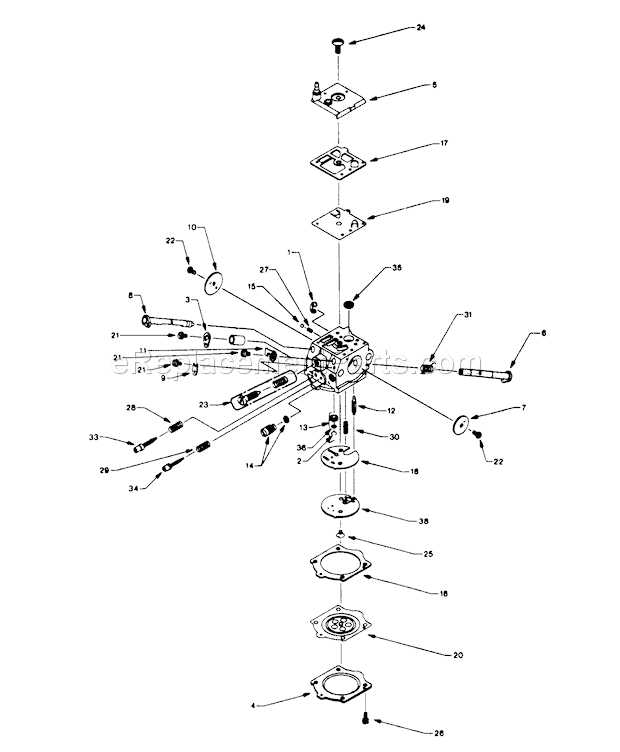 Walbro HDB-1-1 Carburetor Page A Diagram