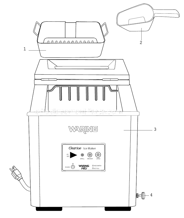 Waring WIM30 Ice Maker 120V Page A Diagram