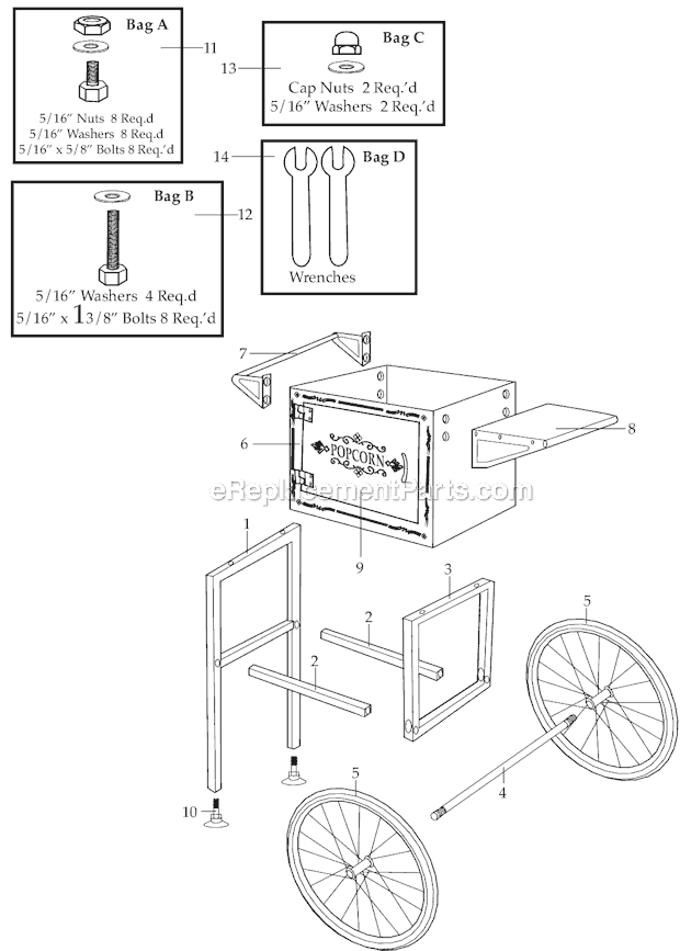 Waring WPM40TR Popcorn Maker Page A Diagram