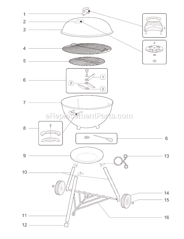 Weber 1241004 (2010) One Touch Kettle Grill Page A Diagram