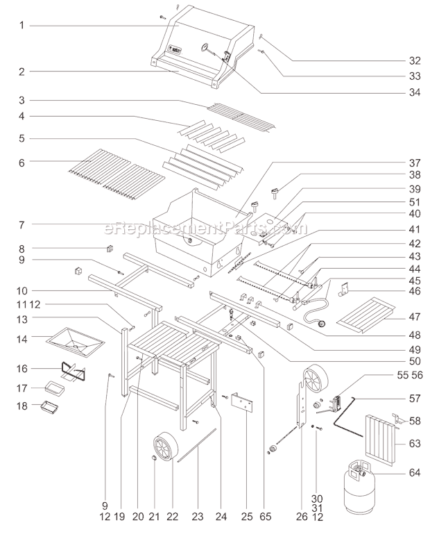 Weber 141001 Genesis Jr LP Grill Page A Diagram