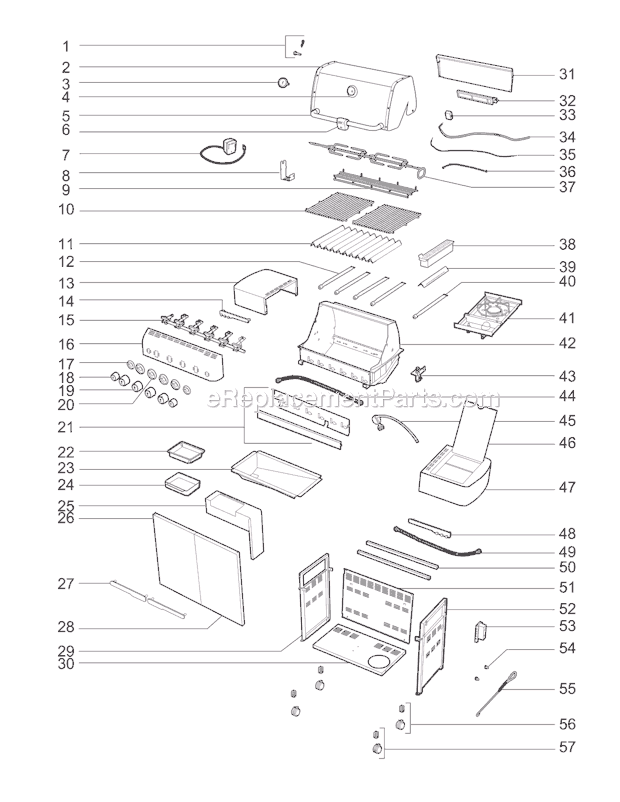Weber 1741001 (2008) Summit E-450 Gas Grill Page A Diagram