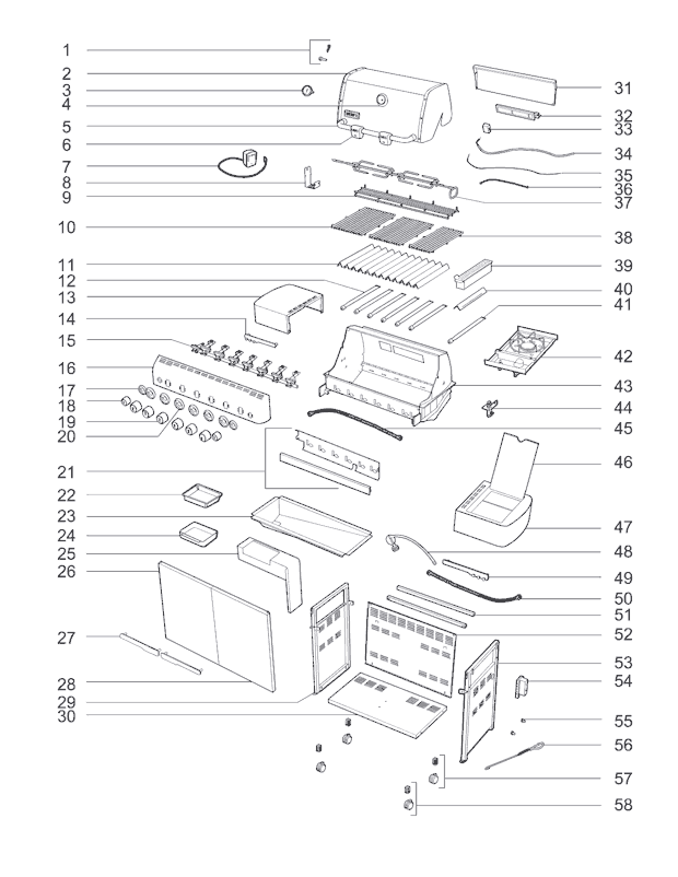 Weber 1781001 (2007) Summit E-650 Gas Grill Page A Diagram