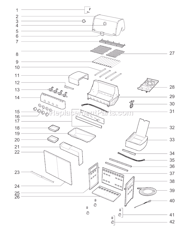 Weber 1811001 (2008) Summit E-420 Gas Grill Page A Diagram