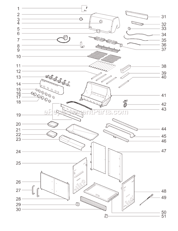 Weber 1830501 Summit S-440 Built-In Gas Grill Page A Diagram