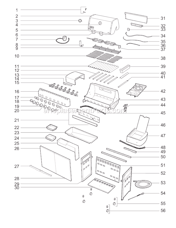 Weber 1881001 (2007) Summit E-650 Gas Grill Page A Diagram