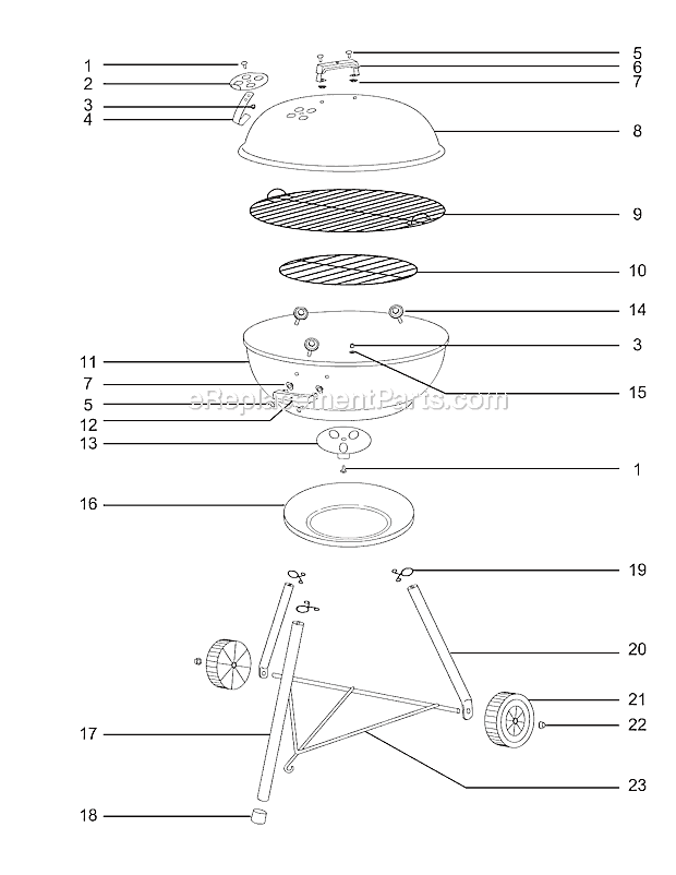 Weber 21504 Compact Kettle Grill Page A Diagram