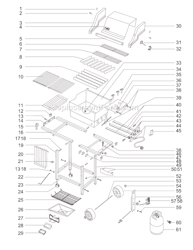 Weber 219798 Genesis 1000 LP Grill Page A Diagram