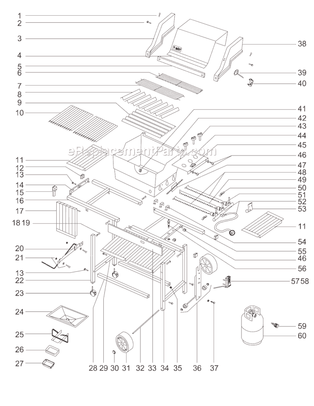 Weber 221701 Genesis 2000 LX LP Grill Page A Diagram