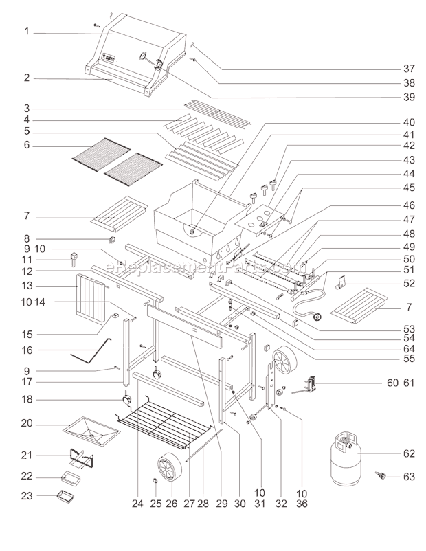 Weber 221801 SP 200 Gas Grill Page A Diagram
