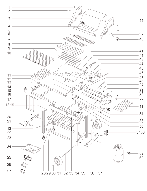 Weber 227298 Genesis 2300 LP Grill Page A Diagram