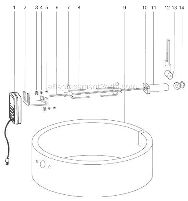 Weber 2290 22 1/2 Charcoal Rotisserie Page A Diagram