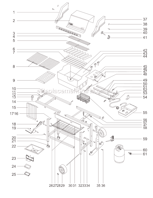 Weber 231501 Skyline 3200 Gas Grill Page A Diagram
