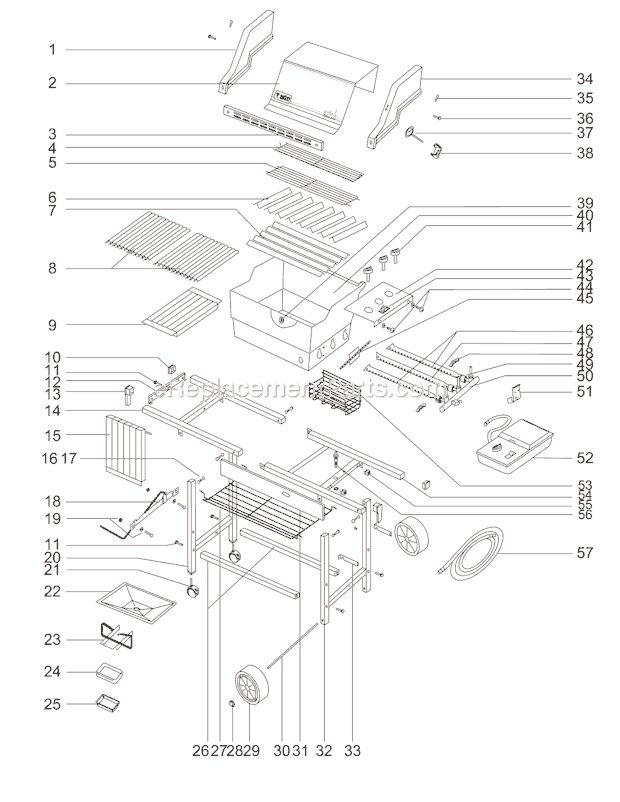 Weber 231502 Skyline 3200 Gas Grill Page A Diagram
