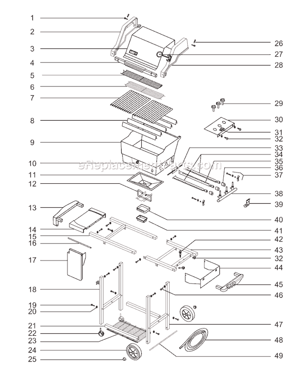 Weber 2351001 (00-01) Genesis Silver B NG Grill Page A Diagram