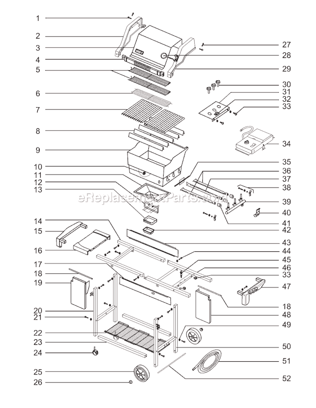 Weber 2361001 (00-01) Genesis Silver C NG Grill Page A Diagram