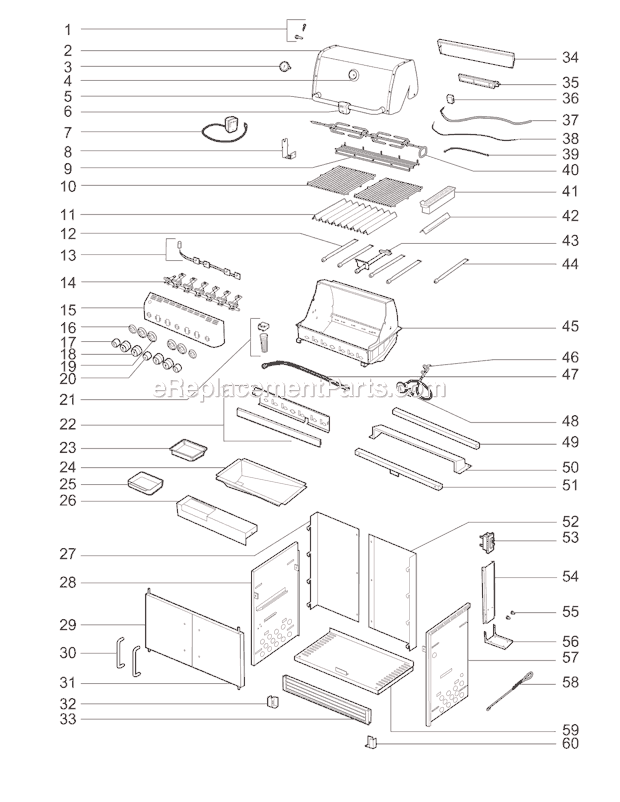 Weber 2730501 (2009) Summit 460 Built-In Gas Grill Page A Diagram