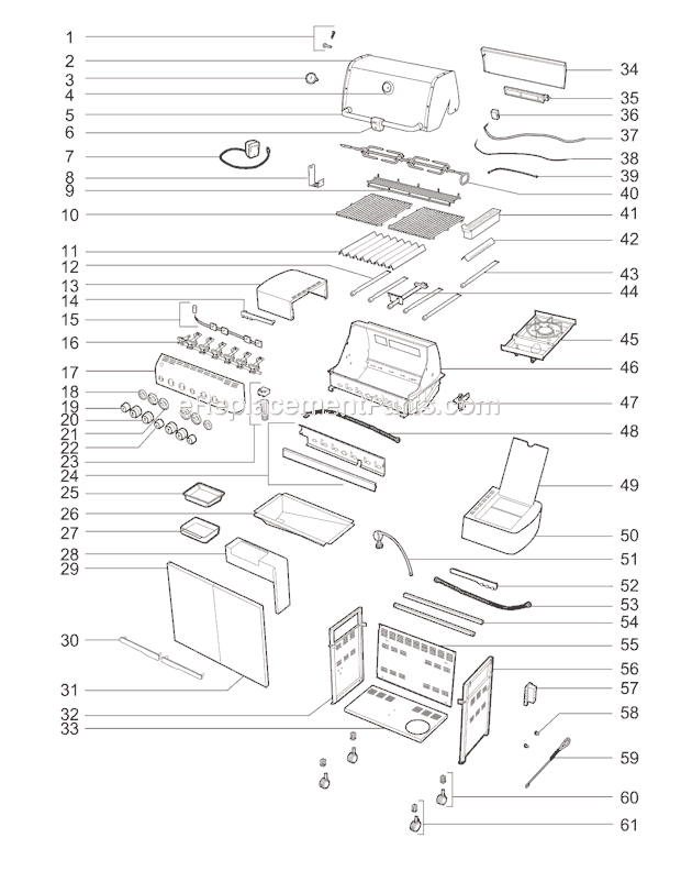 Weber 2740001 (2008) Summit S-470 Gas Grill Page A Diagram