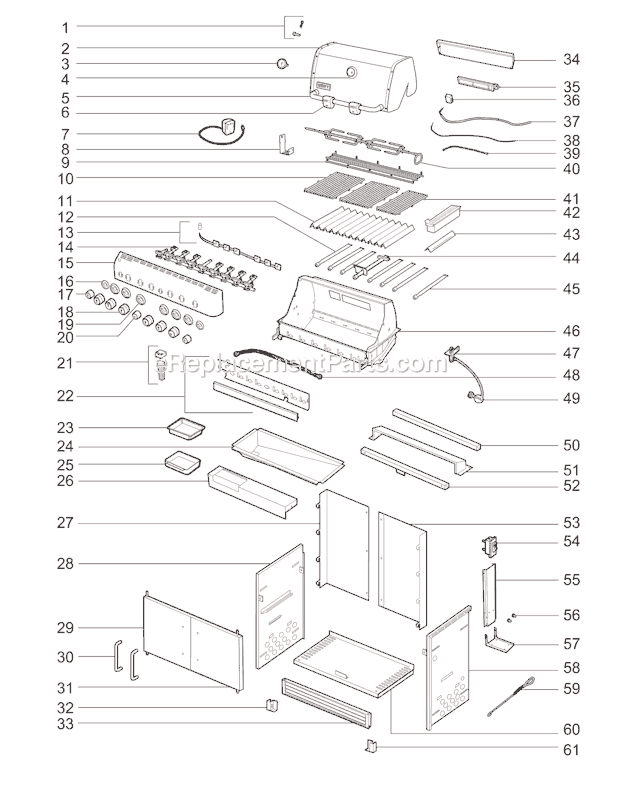 Weber 2770501 (2009) Summit 660 Built-In Gas Grill Page A Diagram