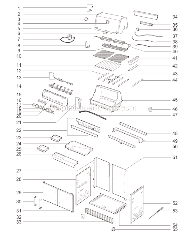 Weber 2830501 (2009) Summit 460 Built-In Gas Grill Page A Diagram