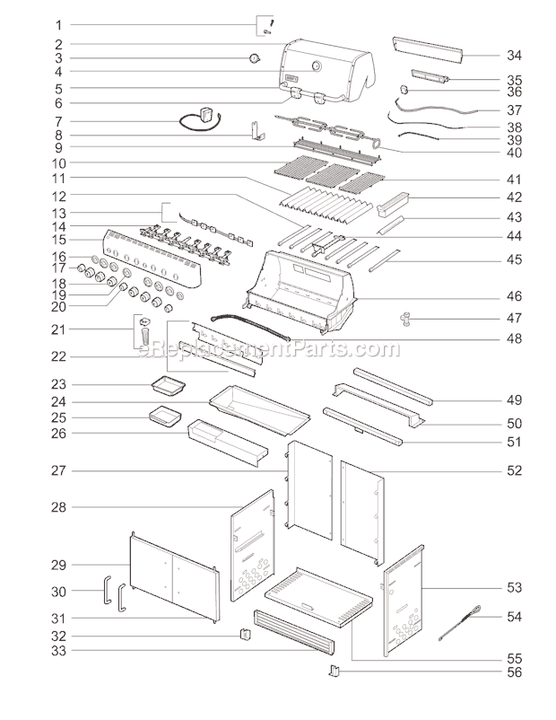 Weber 2870501 (2009) Summit 660 Built-In Gas Grill Page A Diagram