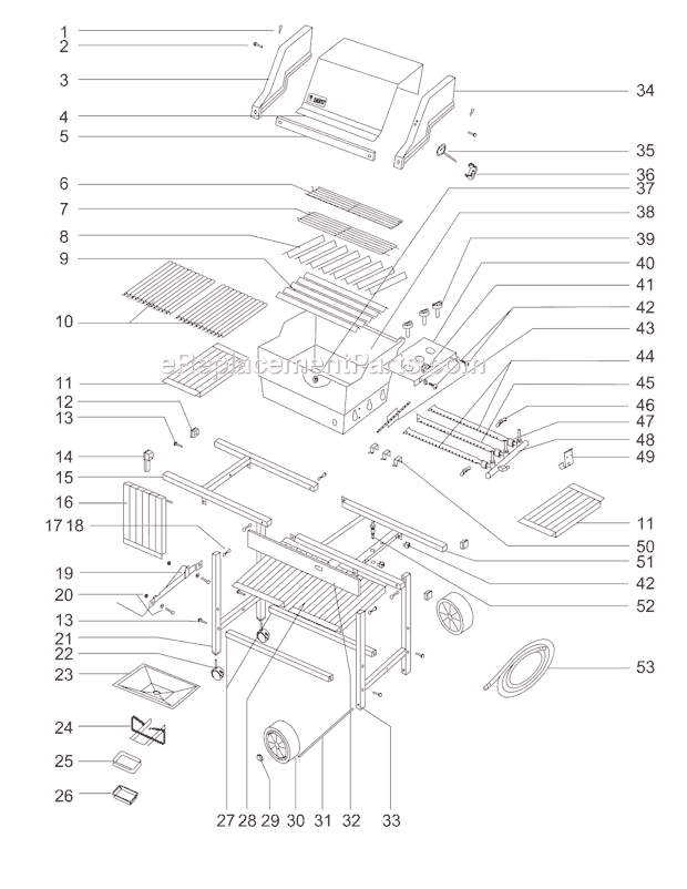 Weber 321001 Genesis 2000 NG Grill Page A Diagram