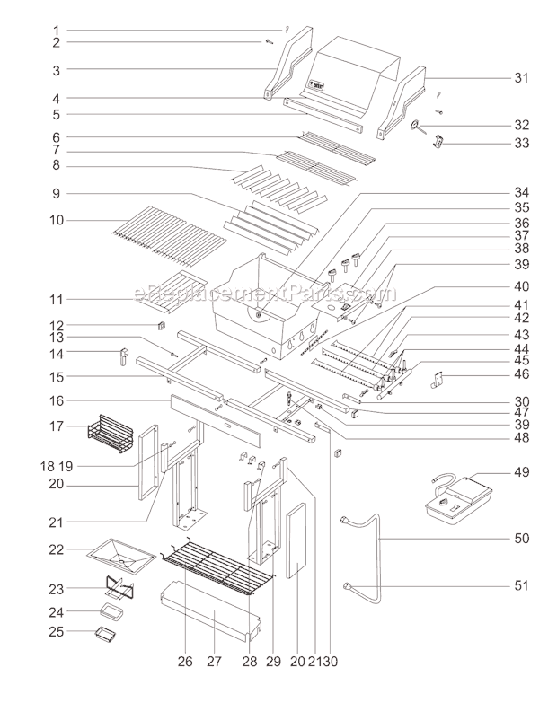 Weber 331501 Genesis 3500 NG PM Grill Page A Diagram