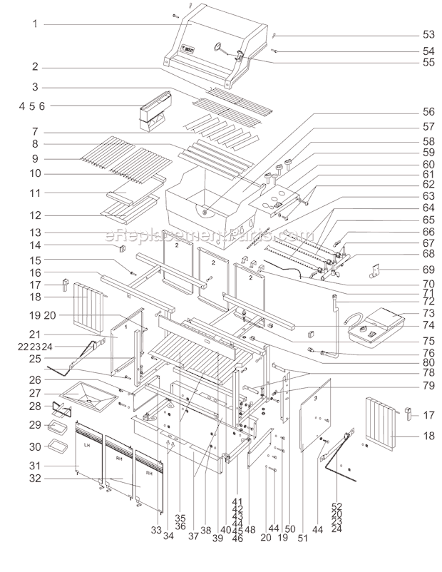Weber 352501 Genesis 5500 NG Grill Page A Diagram