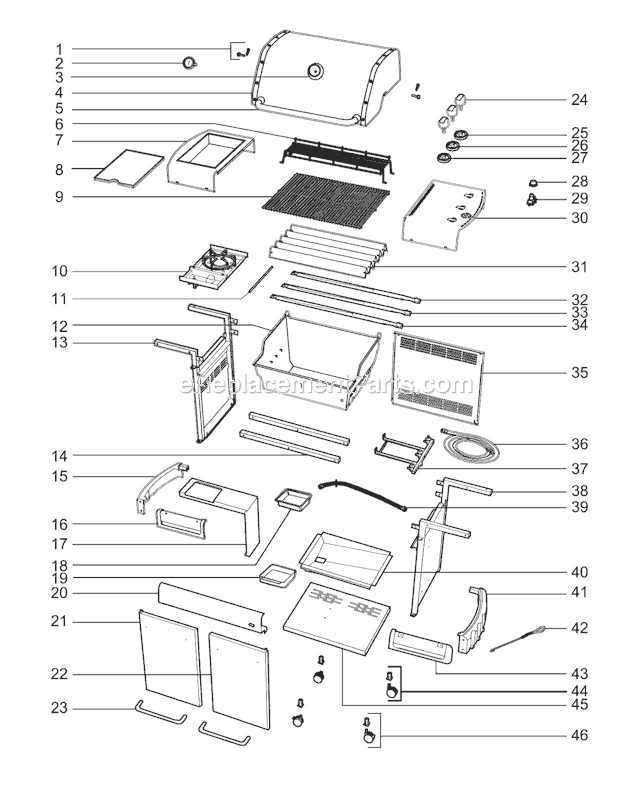 Weber 3850101 (2007) Genesis 320 NG Grill Page A Diagram