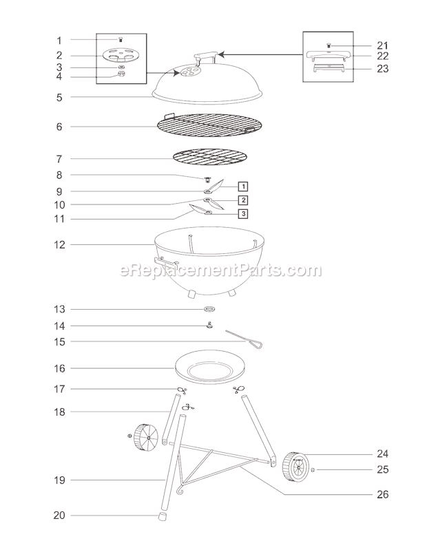 Weber 441001 One Touch Kettle Grill Page A Diagram