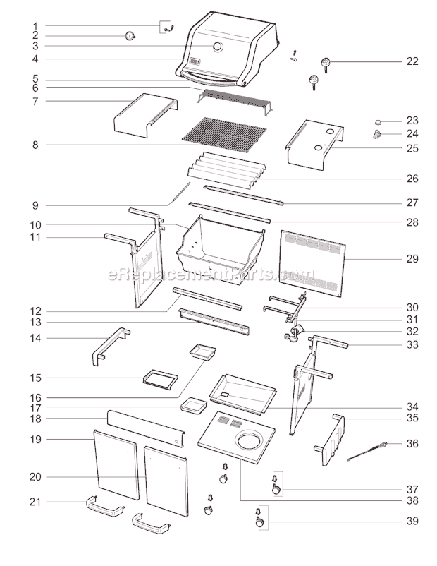 Weber 4411411 (2009) Spirit 210 Gas Grill Page A Diagram
