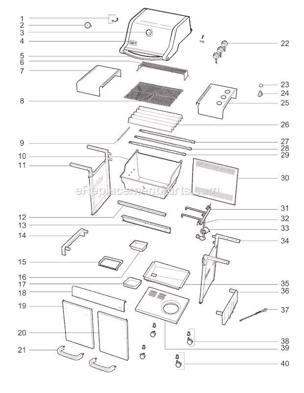 Weber 4420301 (2010) Spirit 310 Gas Grill Page A Diagram