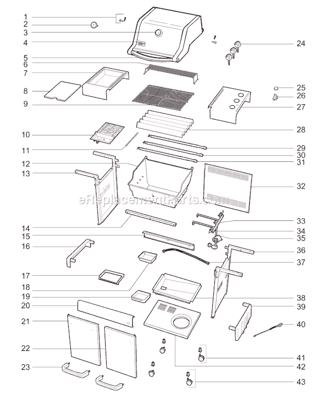Weber 4430301 (2010) Spirit 320 Gas Grill Page A Diagram