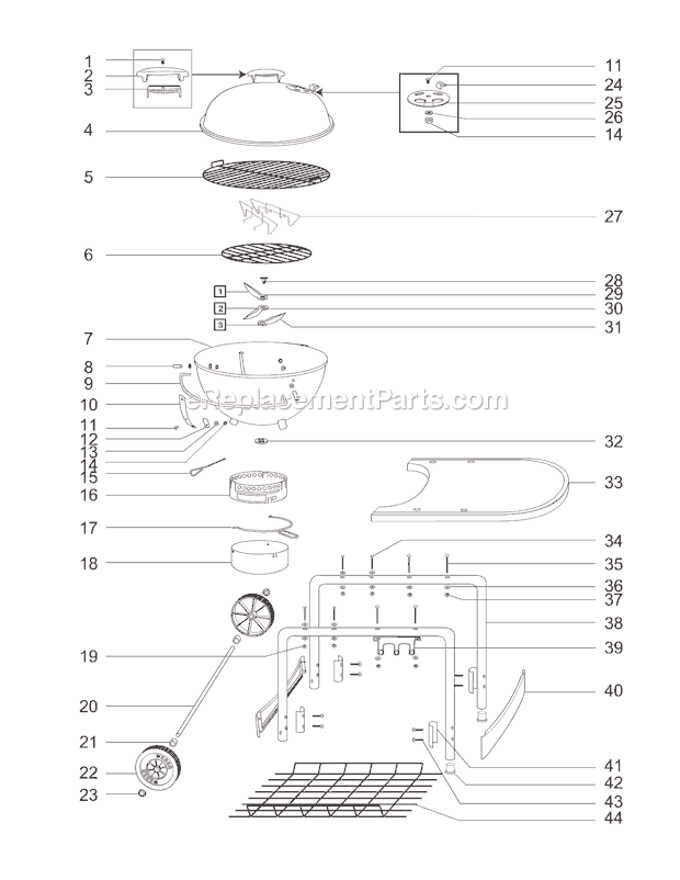 Weber 461001 One Touch Kettle Grill Page A Diagram