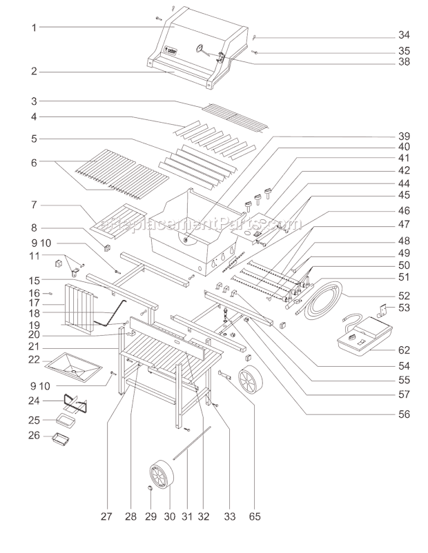 Weber 471401 Genesis 3000 NG Grill Page A Diagram